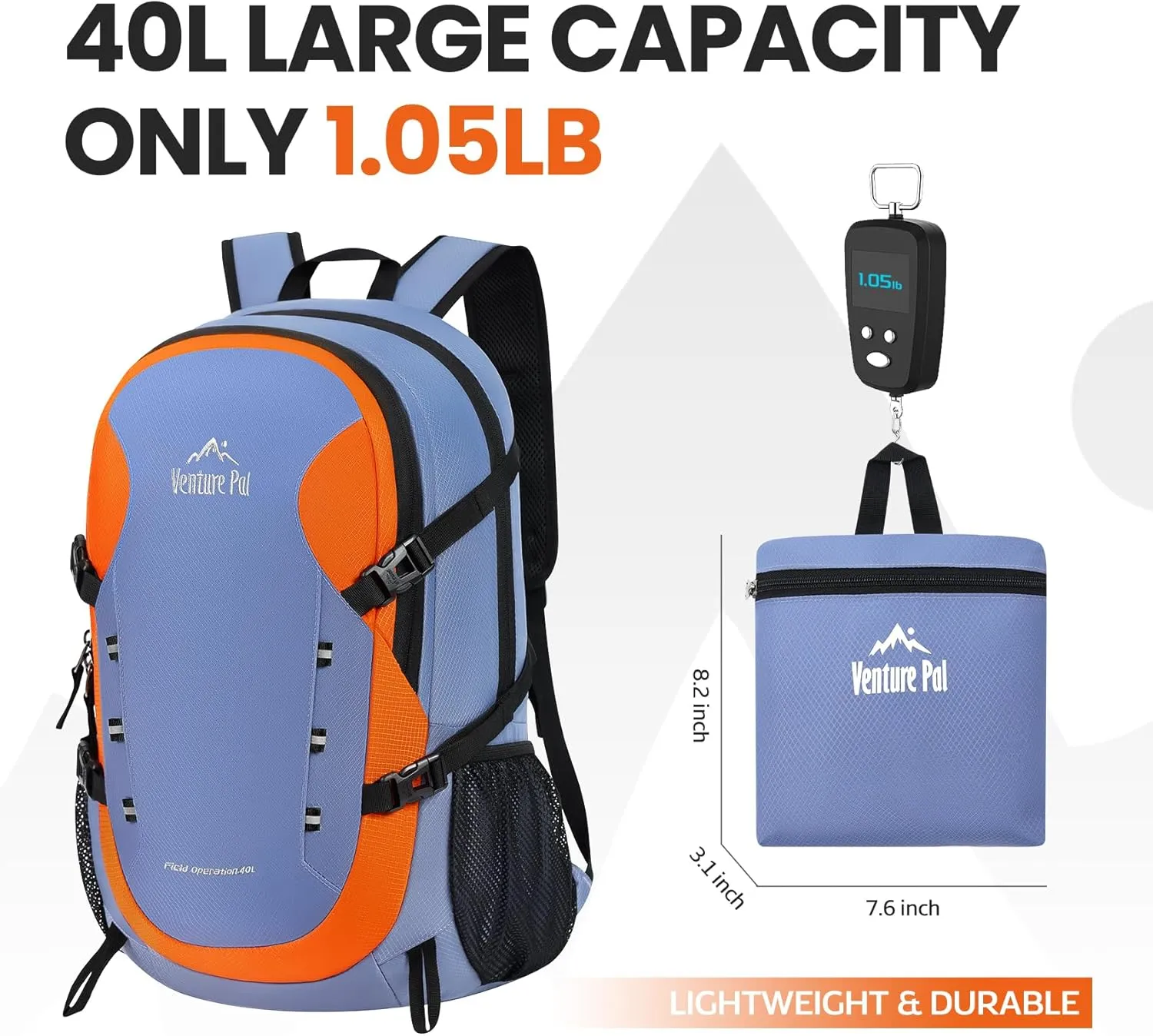 Venture Pal 40L Lightweight Packable Travel Hiking Backpack Daypack