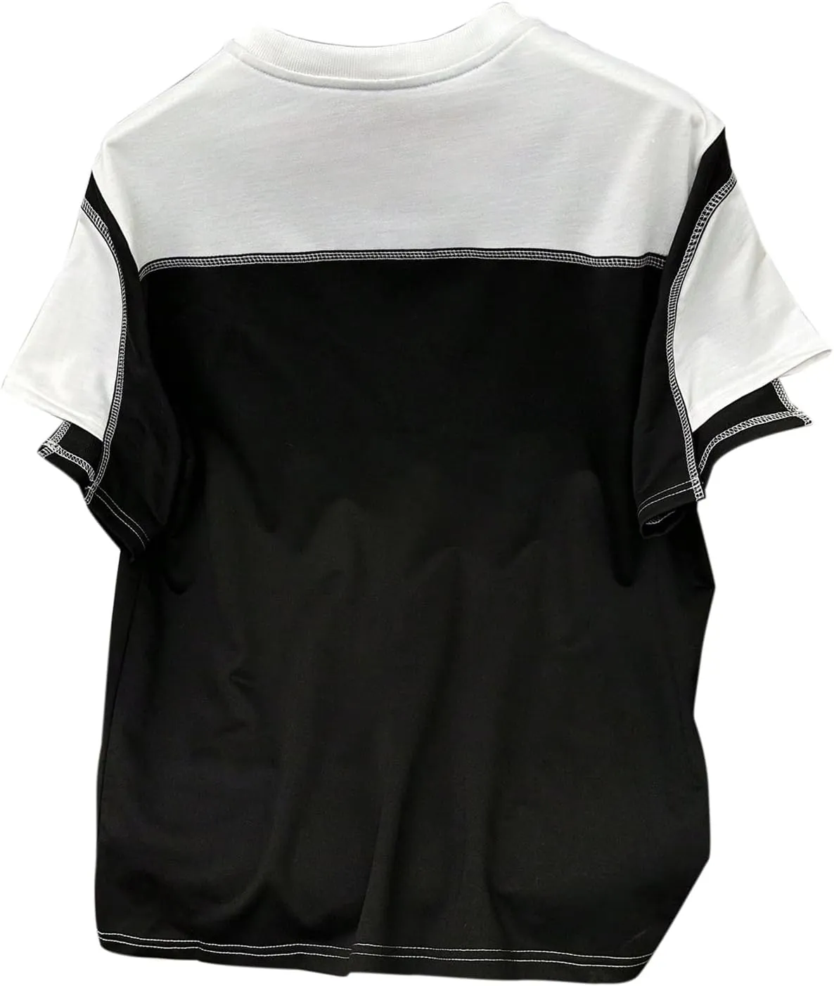 Verdusa Men's Contrast Stitching Color Block T Shirts Crewneck Short Sleeve Tee Tops