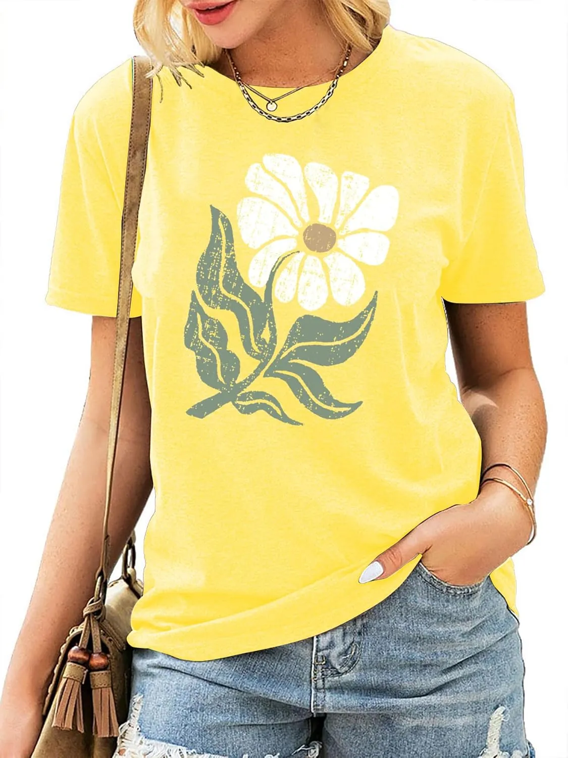 Wildflowers Shirt for Women Boho Vintage Floral T Shirts Inspirational Graphic Tees Summer Casual Tee Tops