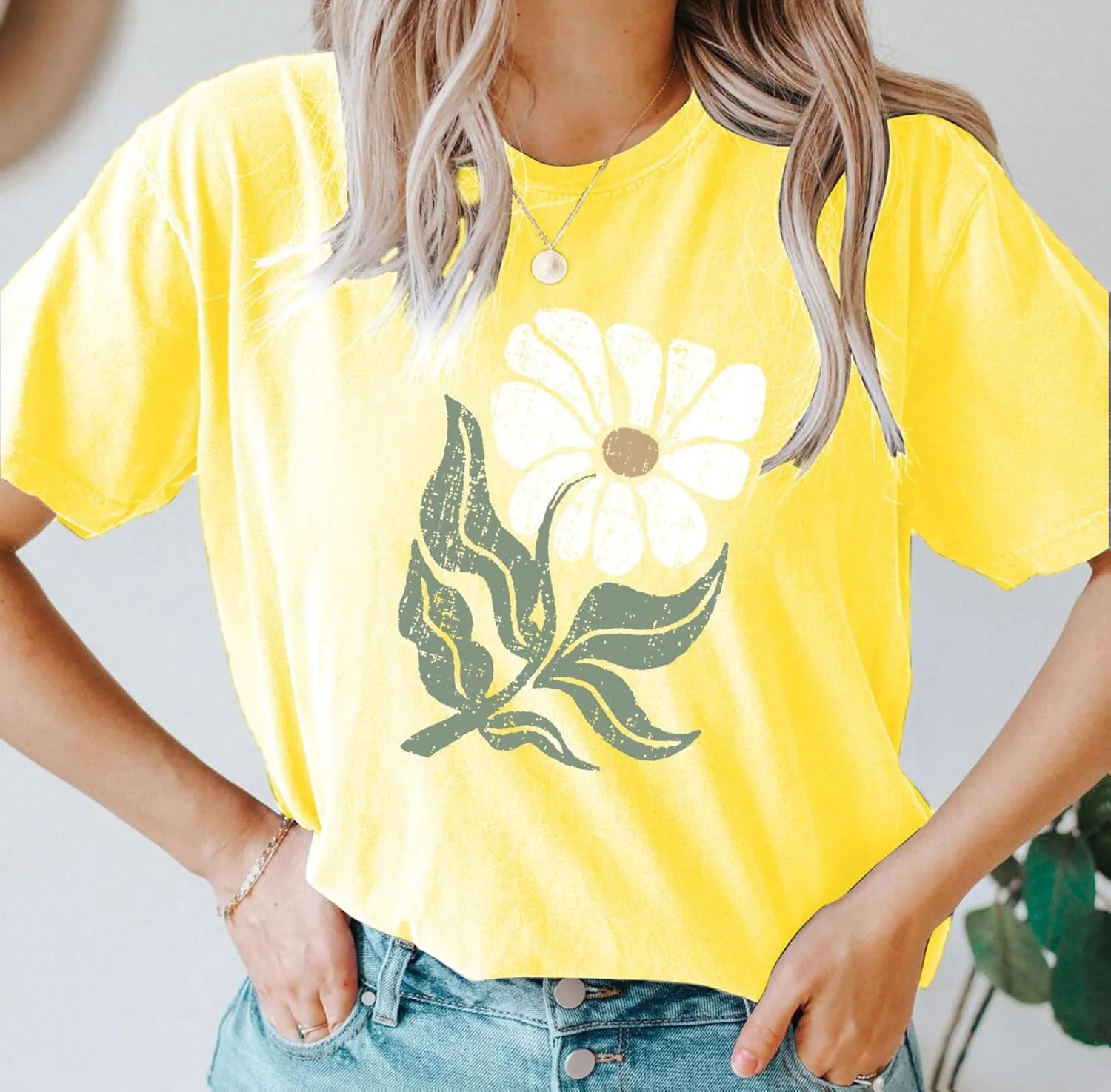 Wildflowers Shirt for Women Boho Vintage Floral T Shirts Inspirational Graphic Tees Summer Casual Tee Tops