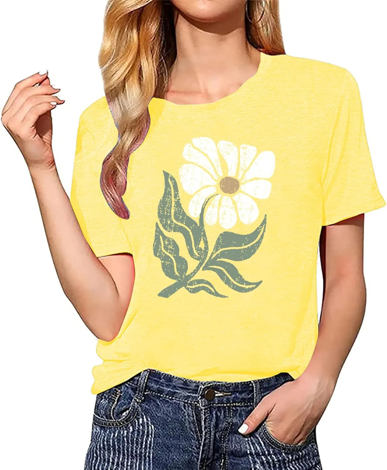 Wildflowers Shirt for Women Boho Vintage Floral T Shirts Inspirational Graphic Tees Summer Casual Tee Tops