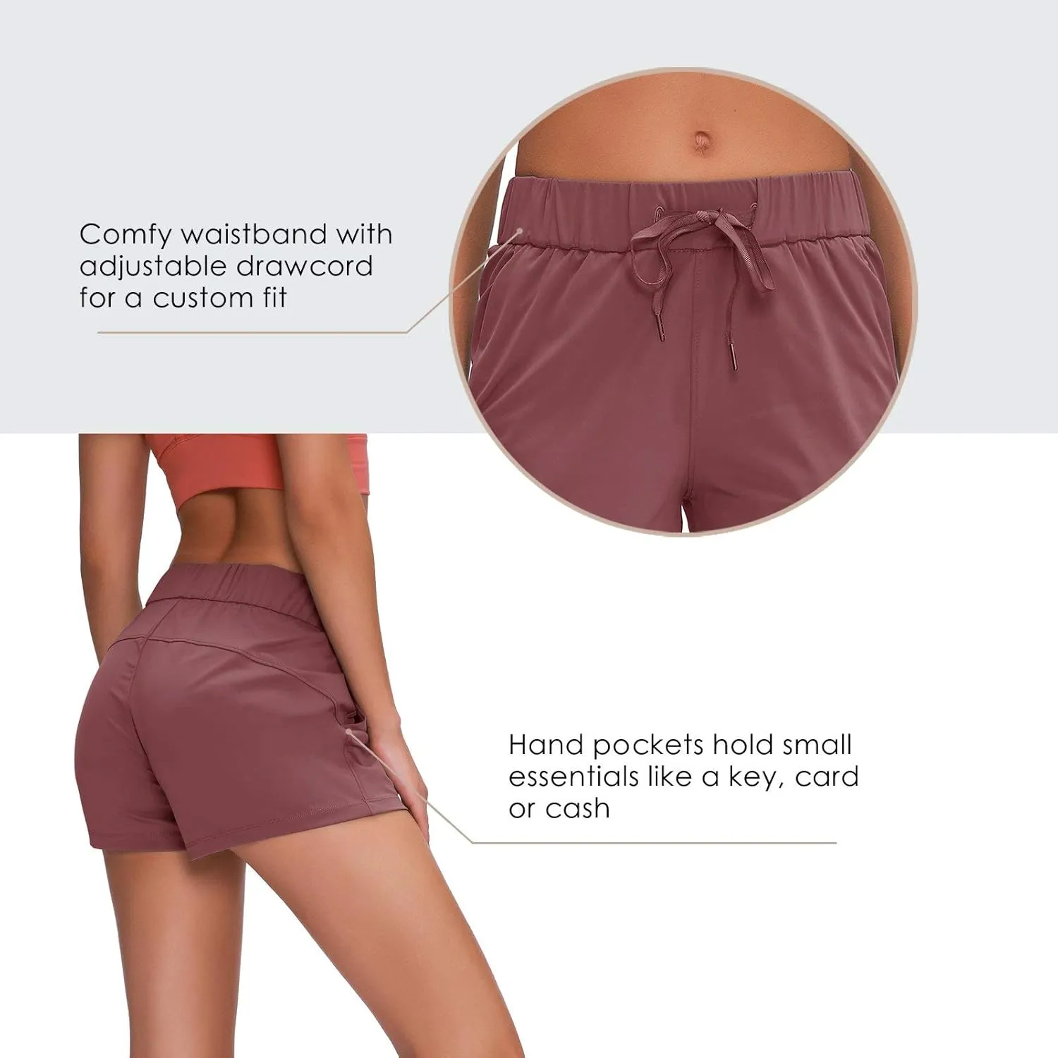 Willit Women's Shorts Hiking Athletic Shorts Yoga Lounge Active Workout Running Shorts Comfy Casual with Pockets 2.5"