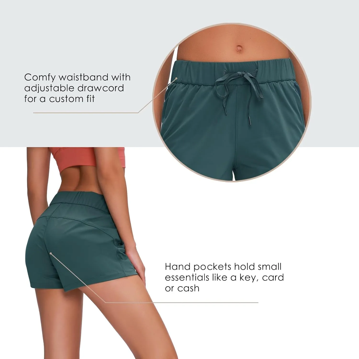 Willit Women's Shorts Hiking Athletic Shorts Yoga Lounge Active Workout Running Shorts Comfy Casual with Pockets 2.5"