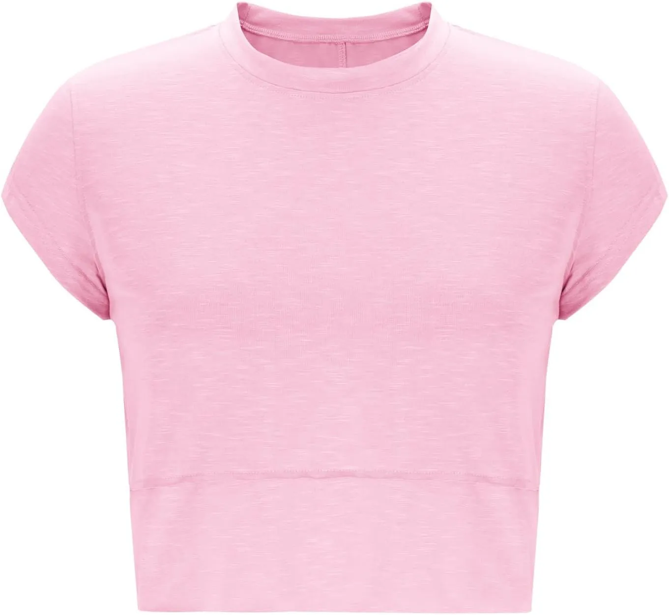 Women's Athletic T-Shirts Fashion Irregular Hem Crewneck Cap Sleeve Cropped Tops Lightweight Breathable Yoga Gym Tees