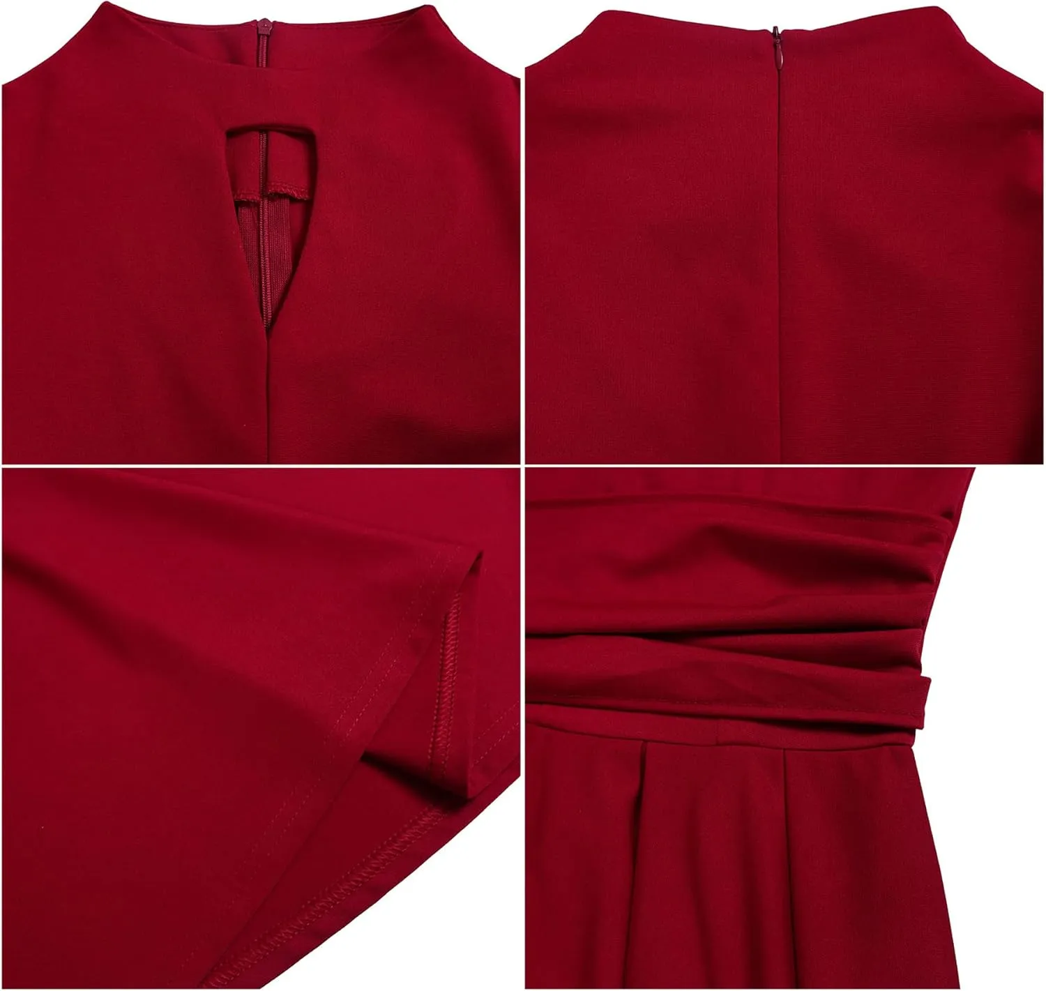 Women's Long Sleeve Maxi Dress High Waist Ruched A Line Swing Cocktail Party Dresses Plus Size