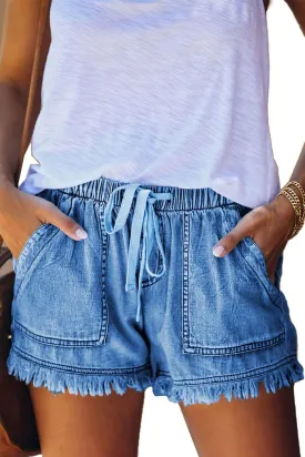 YOCUR Womens Lightweight Shorts Casual Baggy Trendy Short Pants Elastic Waist Drawstring Comfy Shorts