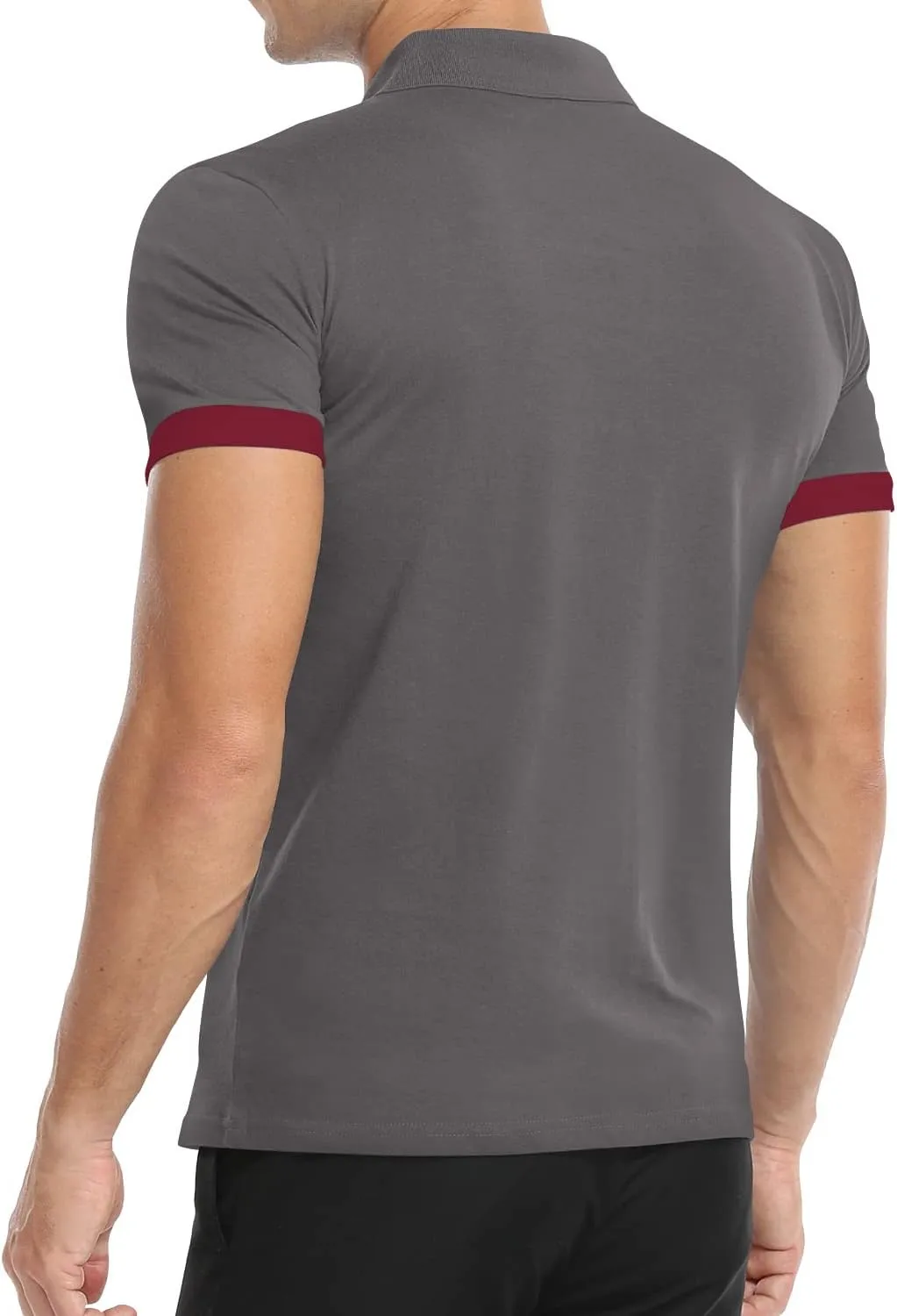 YTD Mens Classic Polo Shirt Short Sleeve Shirts Lightweight Slim Fit Casual Tops