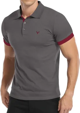 YTD Mens Classic Polo Shirt Short Sleeve Shirts Lightweight Slim Fit Casual Tops