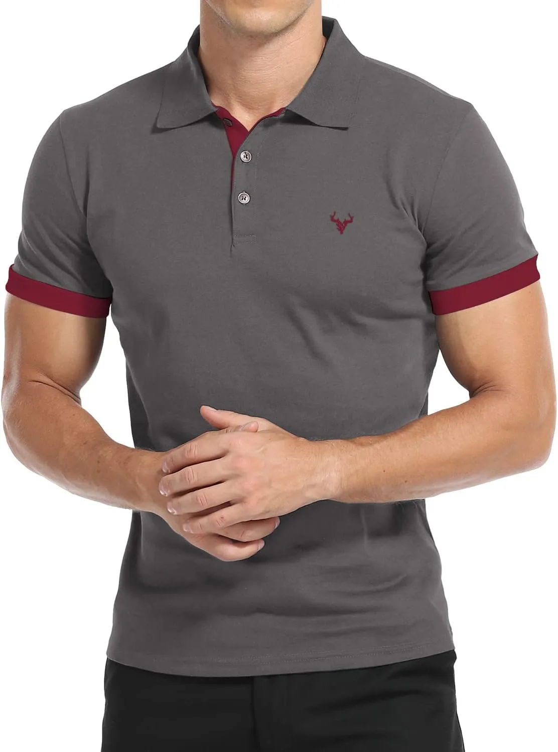 YTD Mens Classic Polo Shirt Short Sleeve Shirts Lightweight Slim Fit Casual Tops