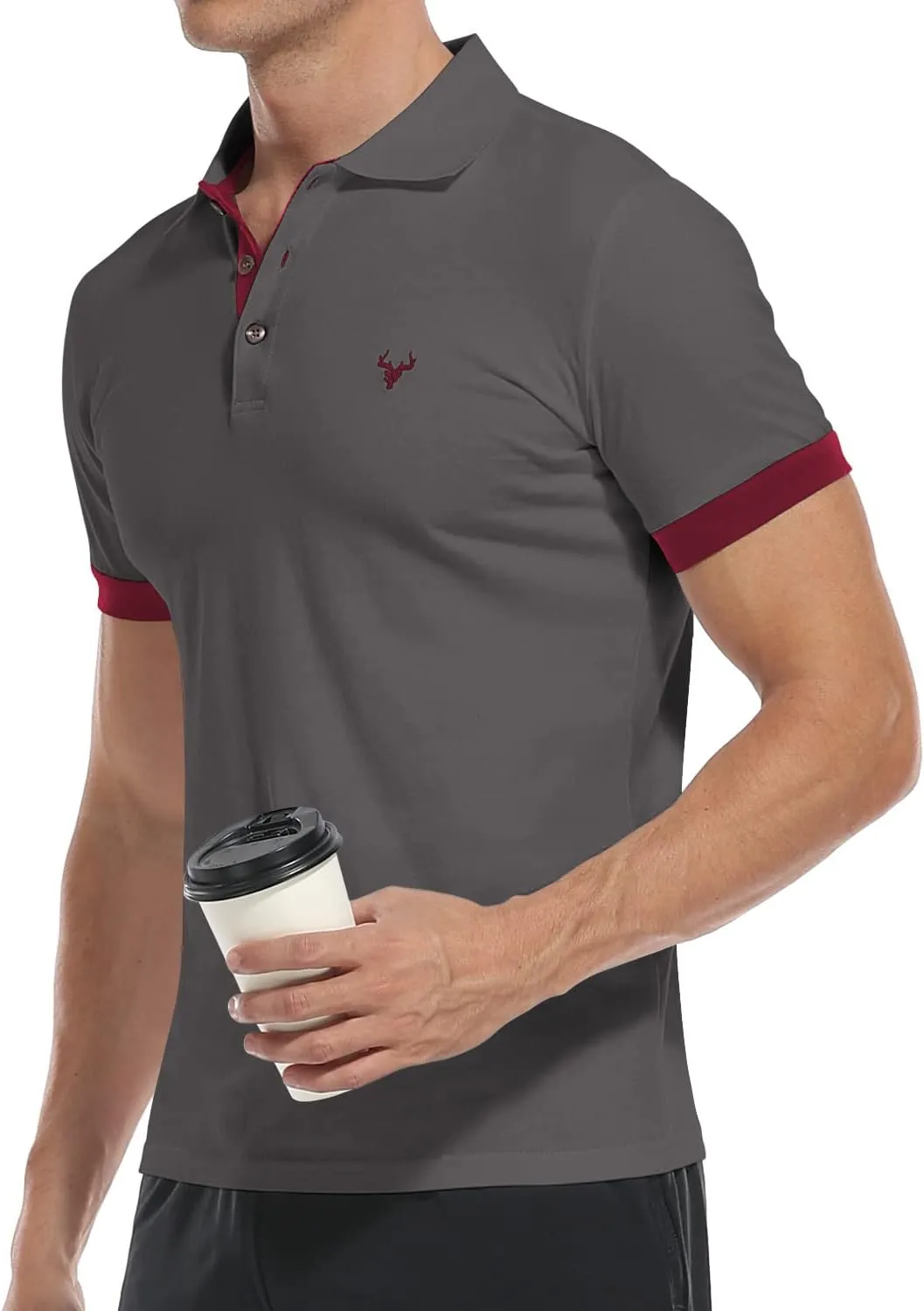 YTD Mens Classic Polo Shirt Short Sleeve Shirts Lightweight Slim Fit Casual Tops