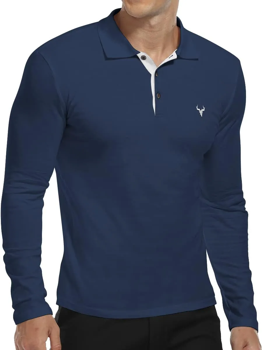 YTD Mens Classic Polo Shirt Short Sleeve Shirts Lightweight Slim Fit Casual Tops