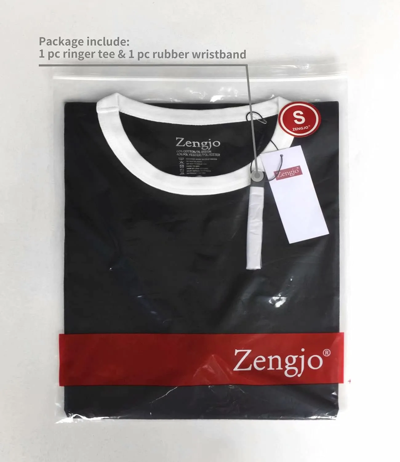 Zengjo Men's Ringer Tee Crewneck Athletic T Shirts Short Sleeve Sport Shirt for Men