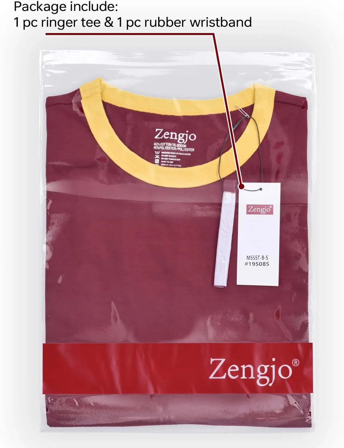 Zengjo Men's Ringer Tee Crewneck Athletic T Shirts Short Sleeve Sport Shirt for Men