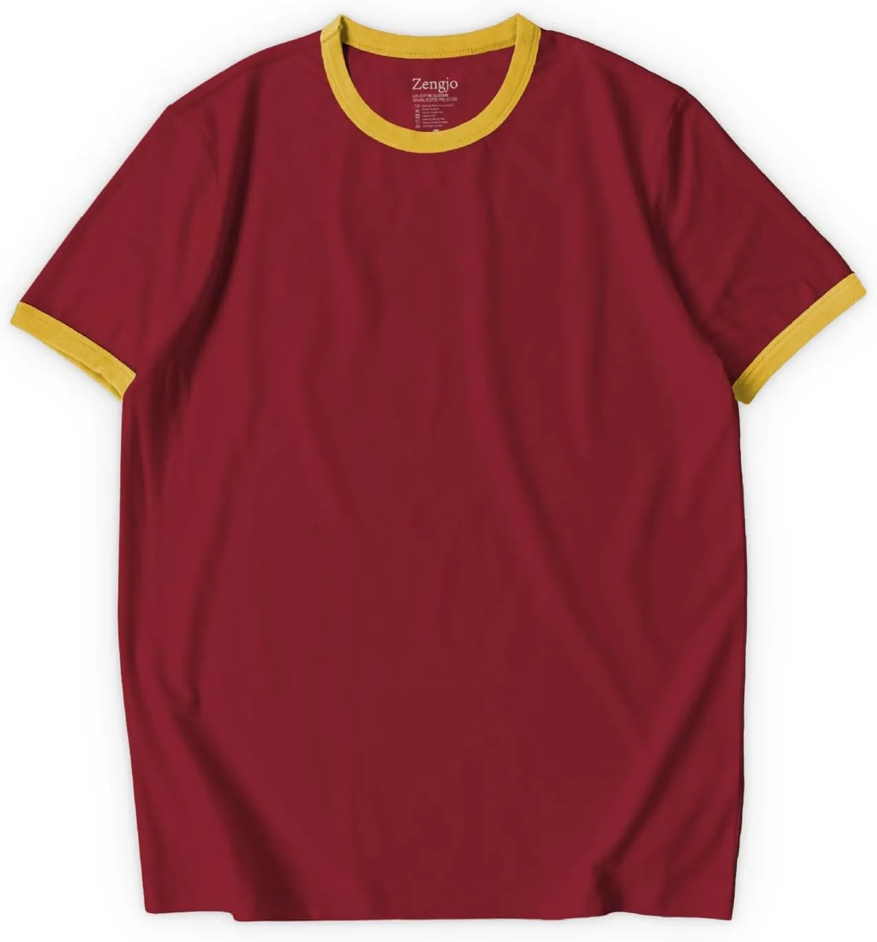 Zengjo Men's Ringer Tee Crewneck Athletic T Shirts Short Sleeve Sport Shirt for Men