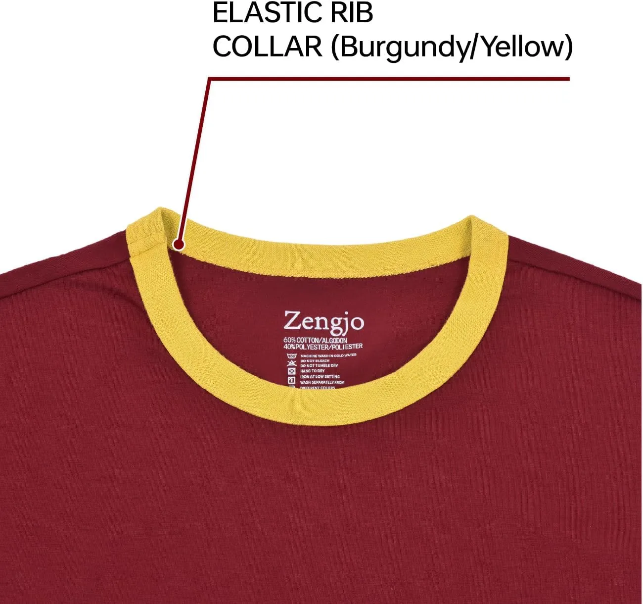 Zengjo Men's Ringer Tee Crewneck Athletic T Shirts Short Sleeve Sport Shirt for Men