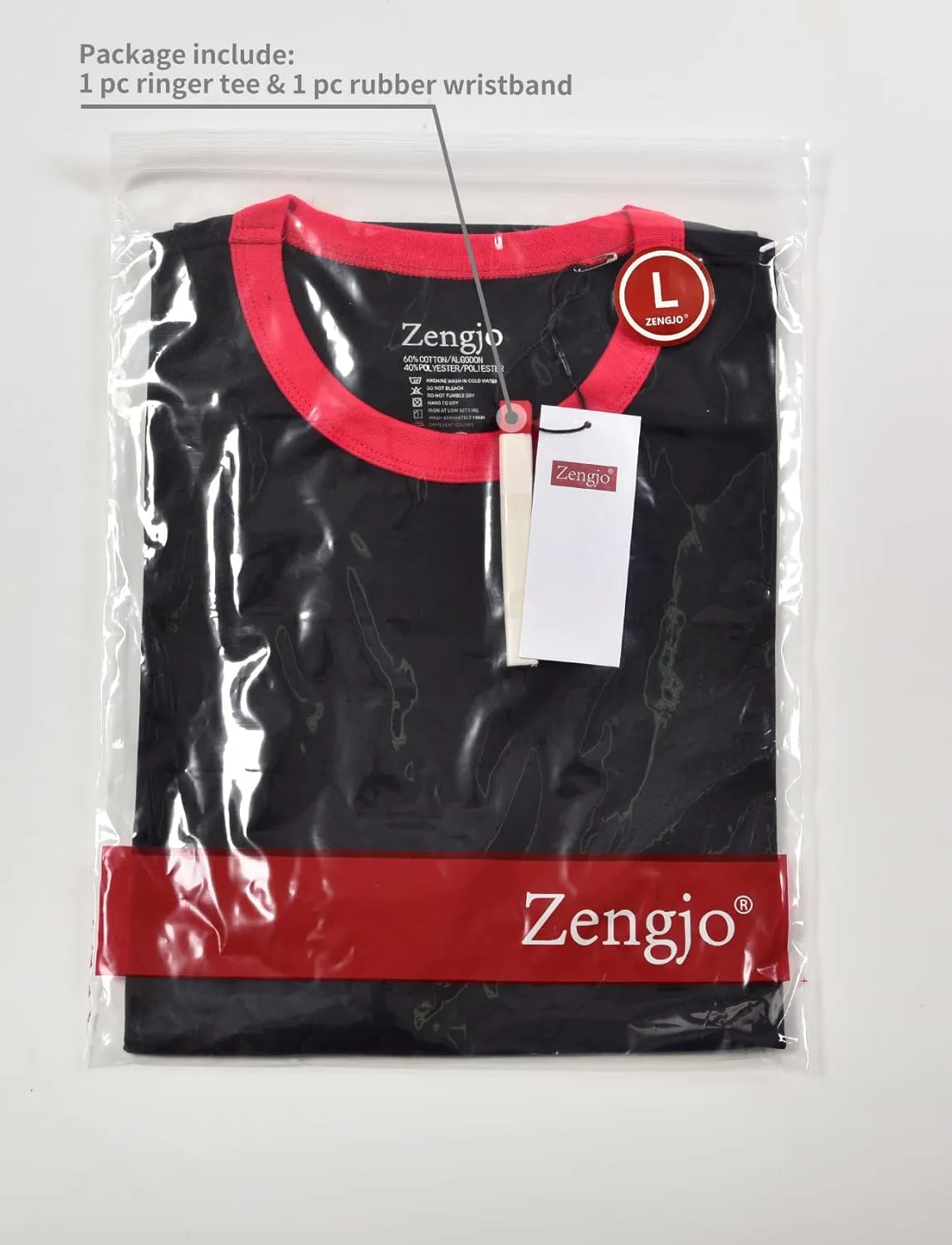 Zengjo Men's Ringer Tee Crewneck Athletic T Shirts Short Sleeve Sport Shirt for Men
