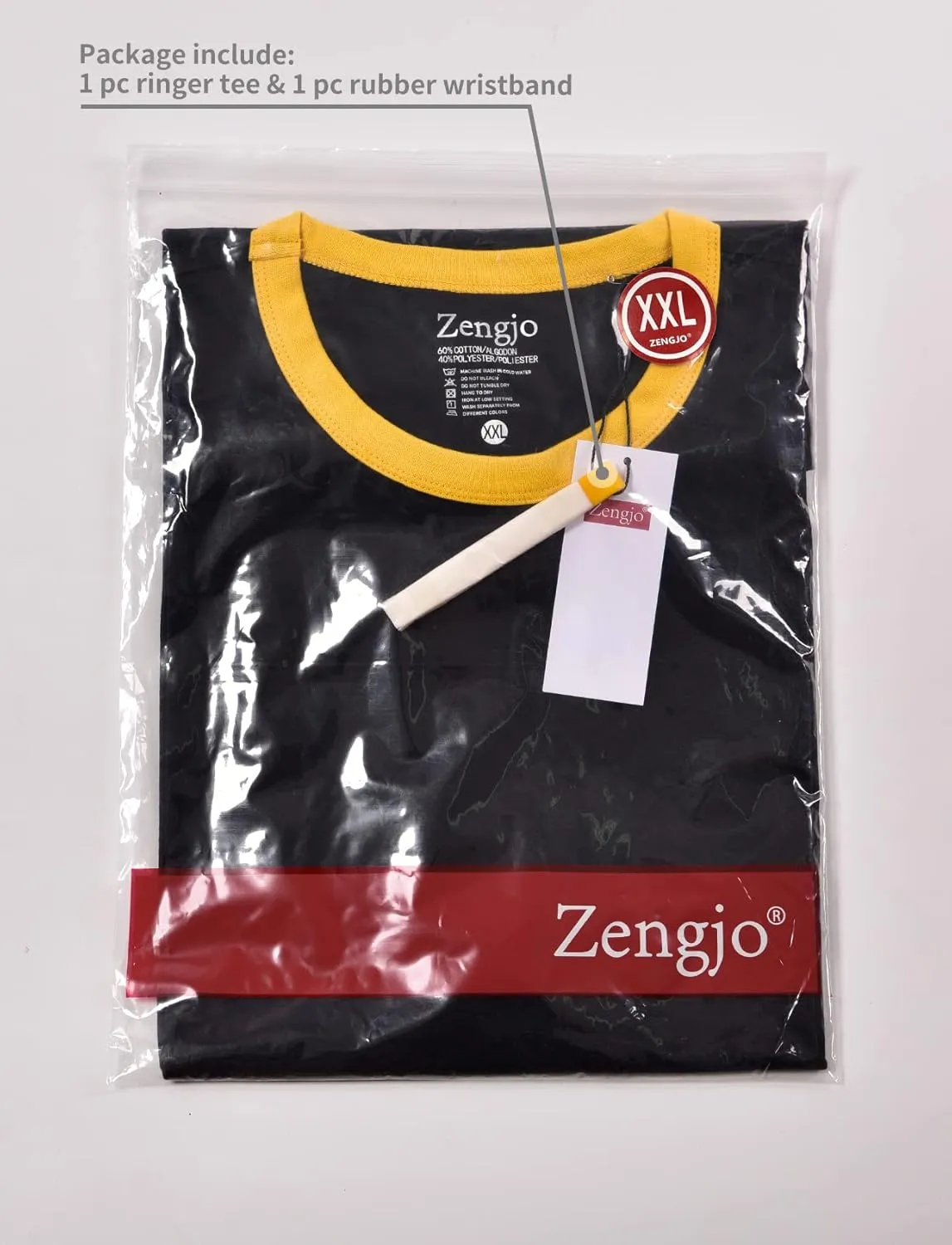 Zengjo Men's Ringer Tee Crewneck Athletic T Shirts Short Sleeve Sport Shirt for Men