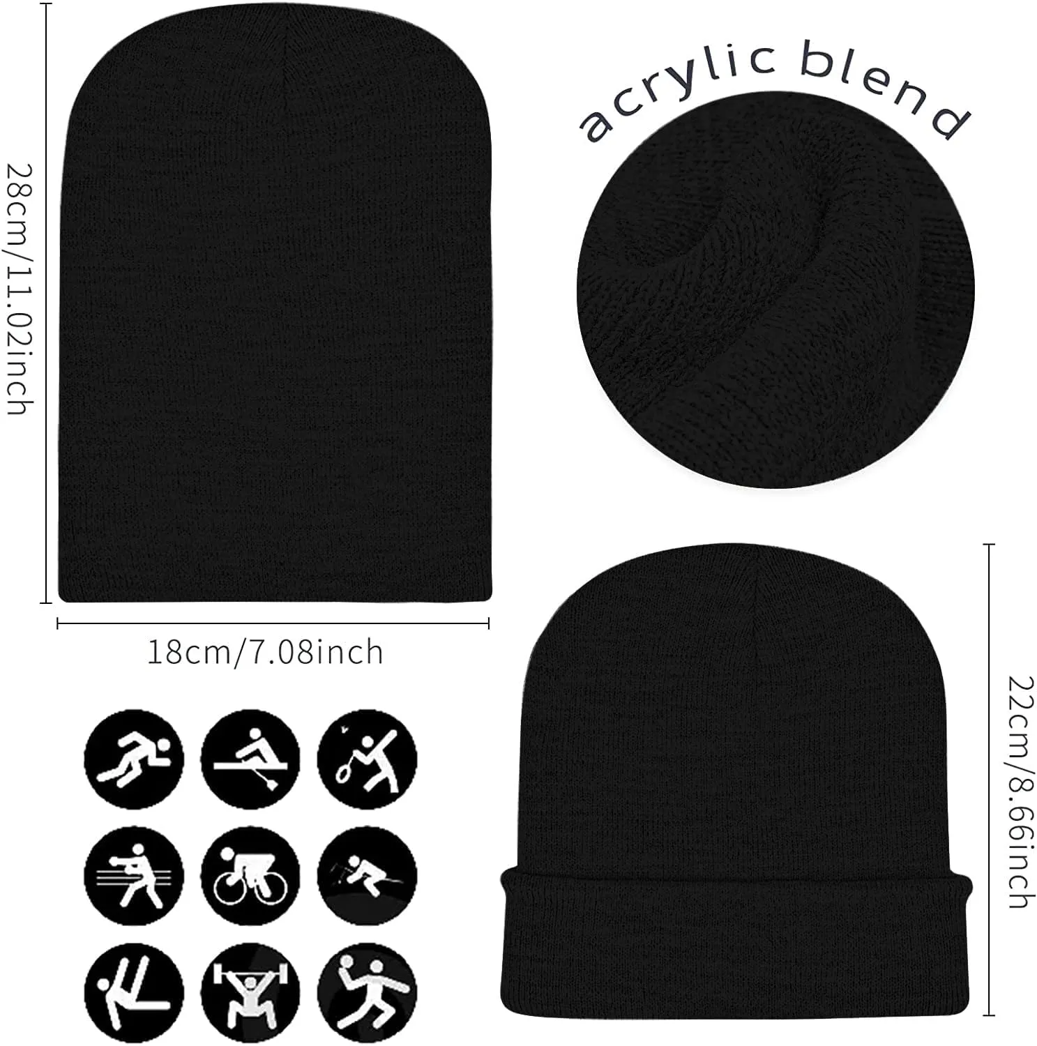 ZOORON Beanie for Men Women Slouchy Beanies Hats Winter Warm Knitted Skull Caps Unisex